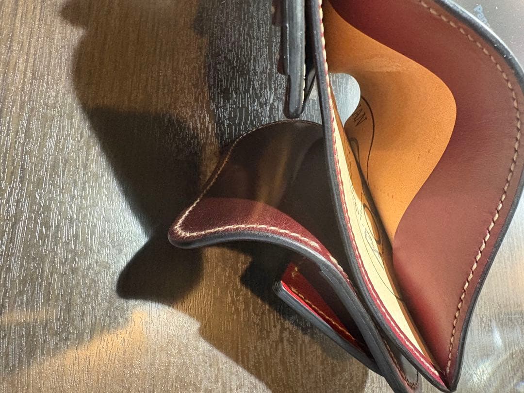 【条件付値下可】フルシェルコードバン（ロカド製）　スパンカー二つ折り財布