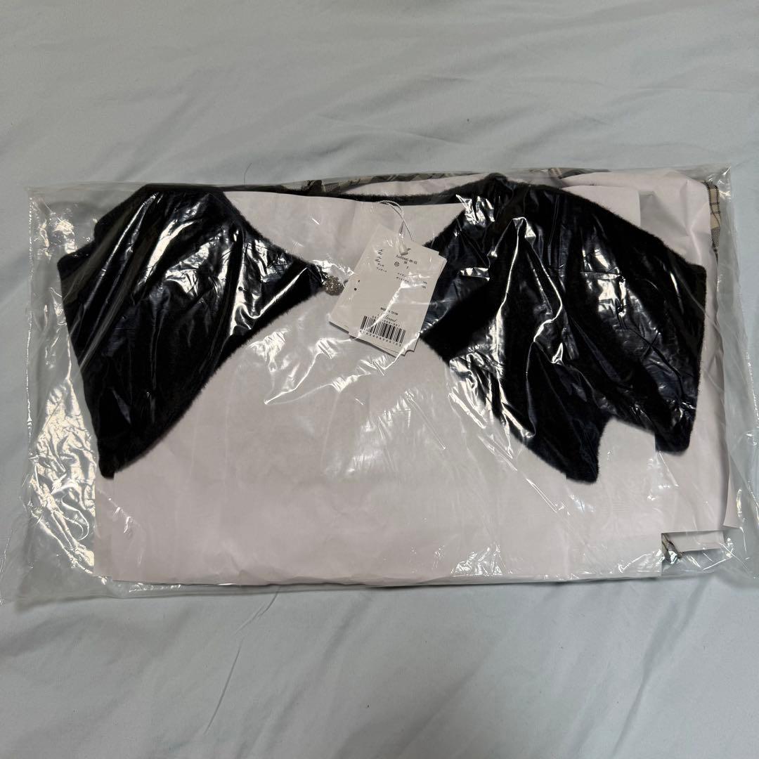 michellMacaron ミシェルマカロン ボレロチェックロングワンピース