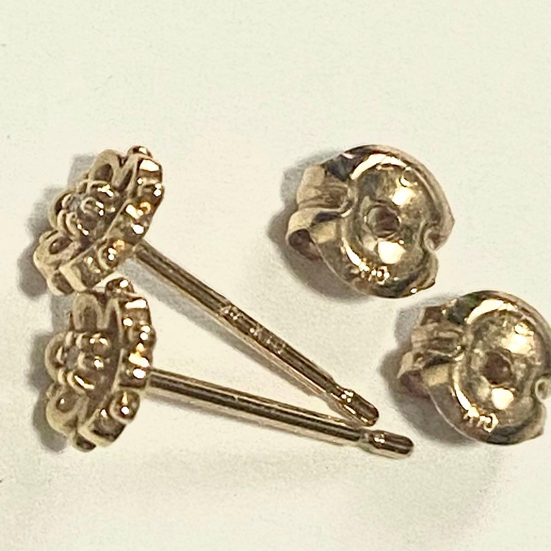 4℃ K10 ダイヤモンド ピアス フルール　美品
