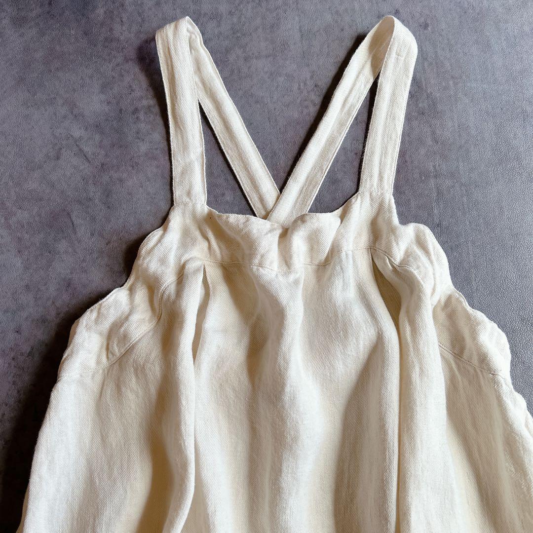 ichi イチ ⿻ リネン サロペット スカート ジャンパースカート ナチュラル