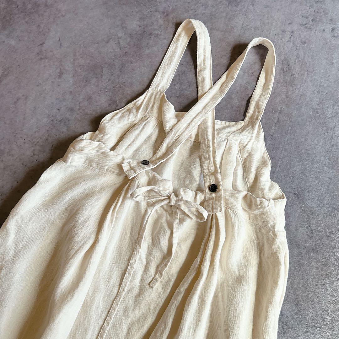 ichi イチ ⿻ リネン サロペット スカート ジャンパースカート ナチュラル