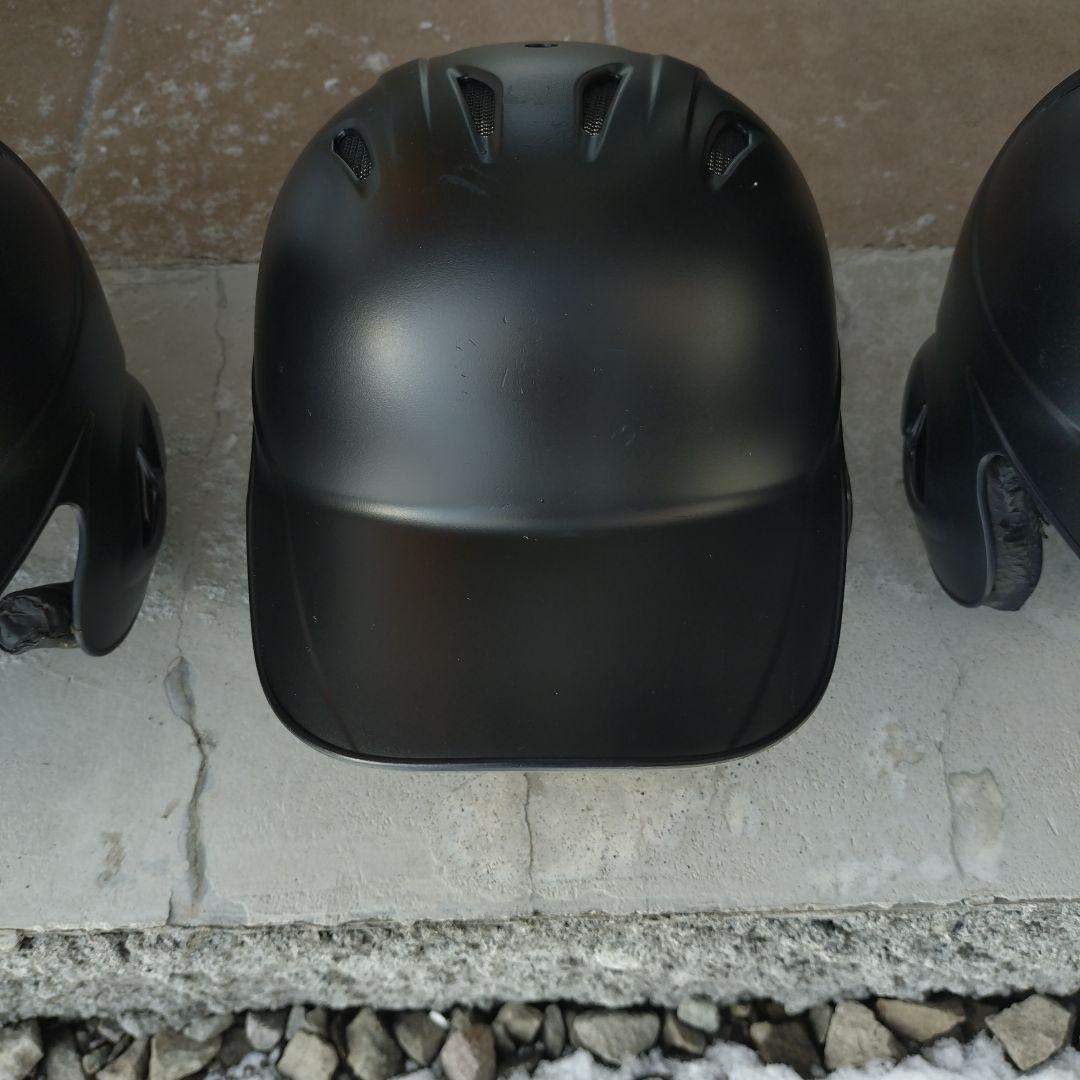 野球　軟式ヘルメット　マットブラック　野球道具　両打者用　両耳付　Ｌサイズ×3個