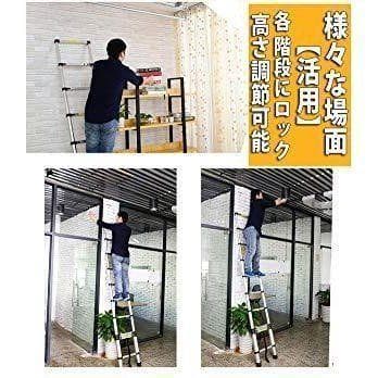 はしご 伸縮 5m 150kg 家庭用 業務用 災害 防災 日本語説明書付