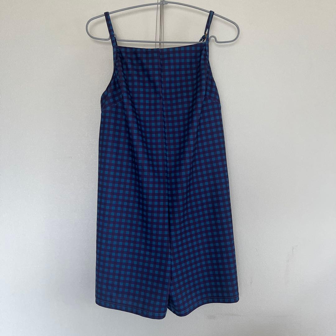 〜8/17セール【新品】グリーンレーベル オールインワンチェック柄スイムウェア