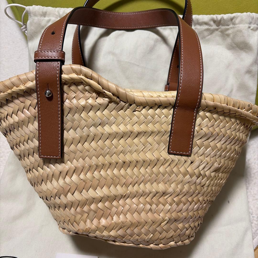 LOEWE かごバッグ ナチュラル／タン