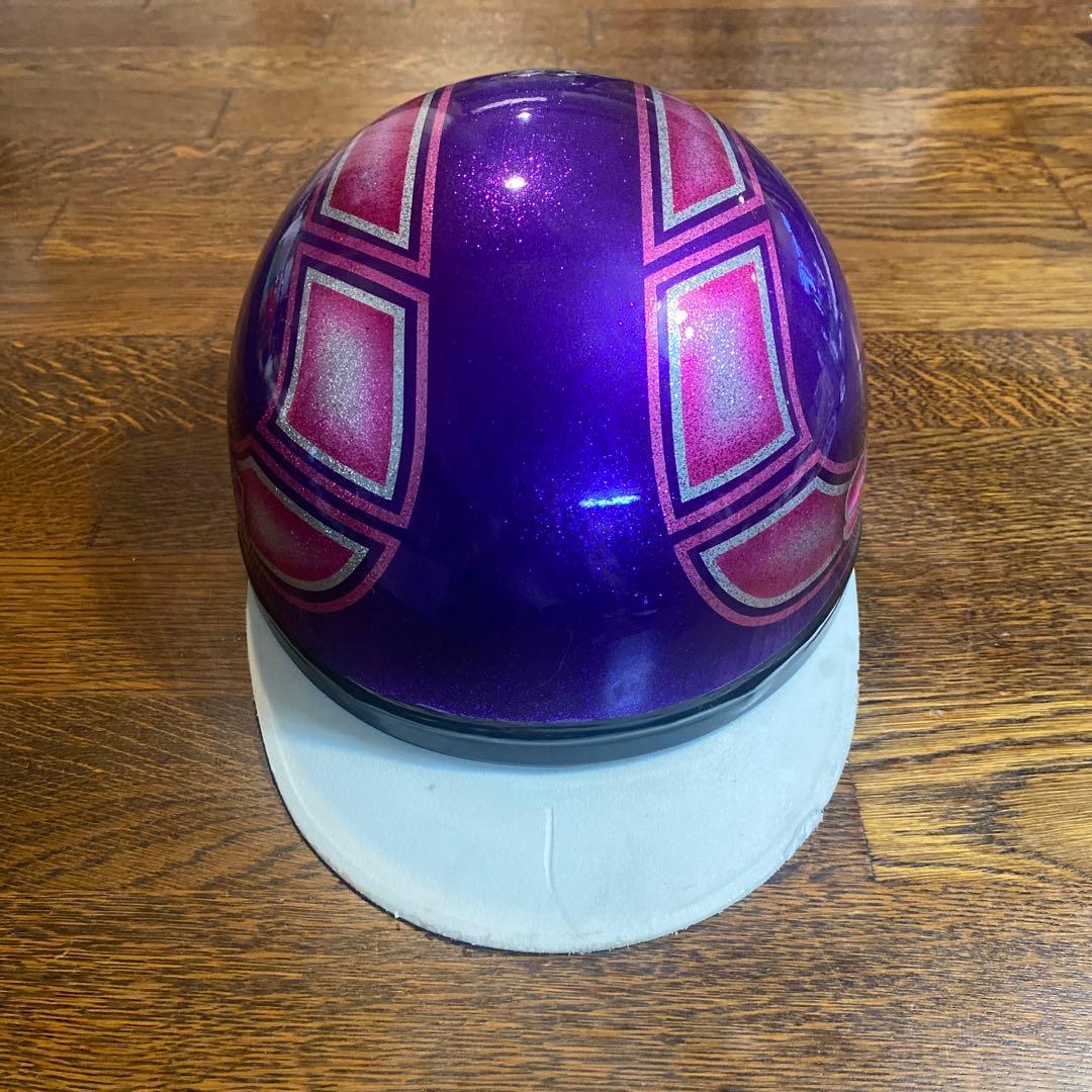 SUZUKI 半帽 紫 グラデーションデザイン　ラメ入り　半コルク
