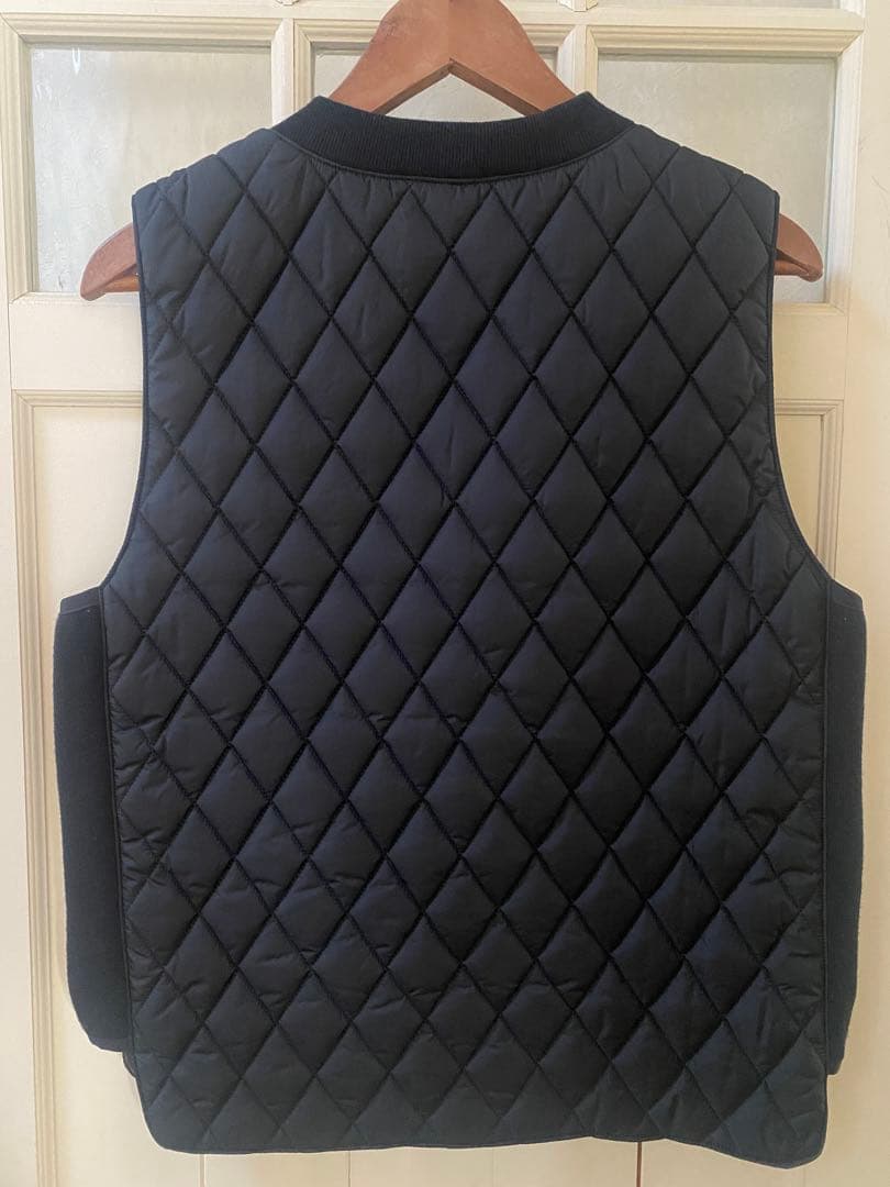 KAPITAL キルティング ライナーベスト 黒 リブ切替 ポケット付き