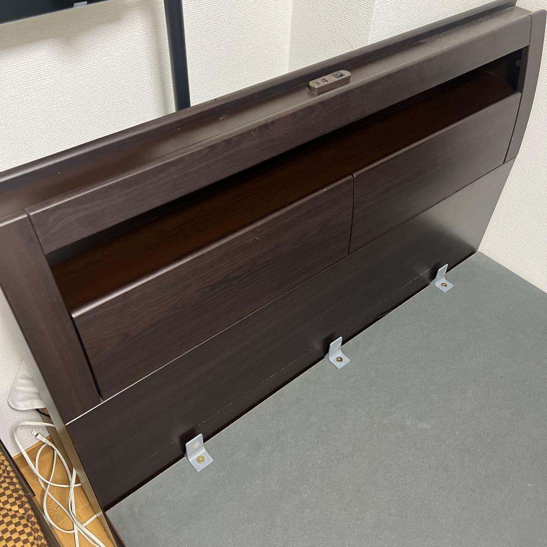 ニトリ ダークブラウン セミダブル ベッドフレーム