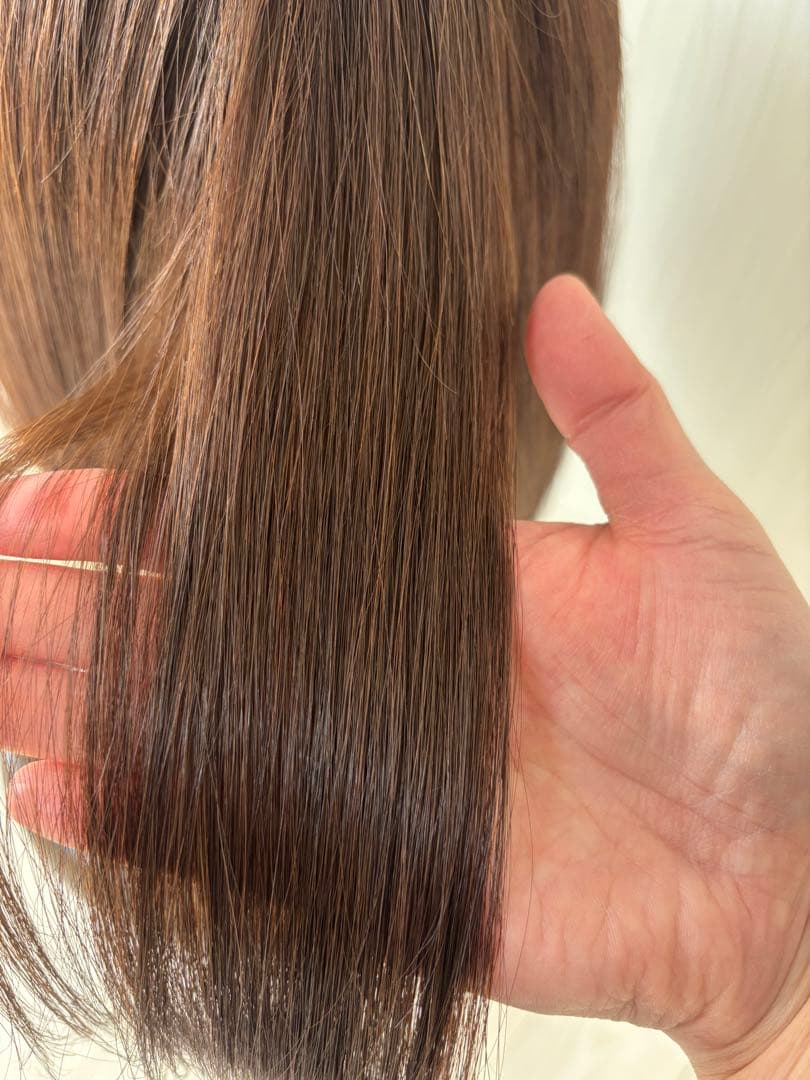 【Ｆ＊】医療用ウィッグ　ダークブラウン ストレートミディアム　人毛１００%