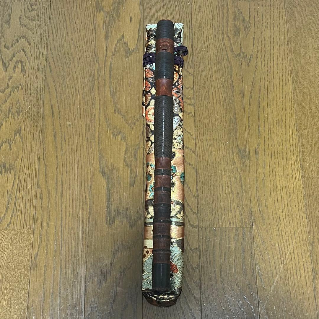 龍笛 本管 籐巻 煤竹 ※専用笛袋付