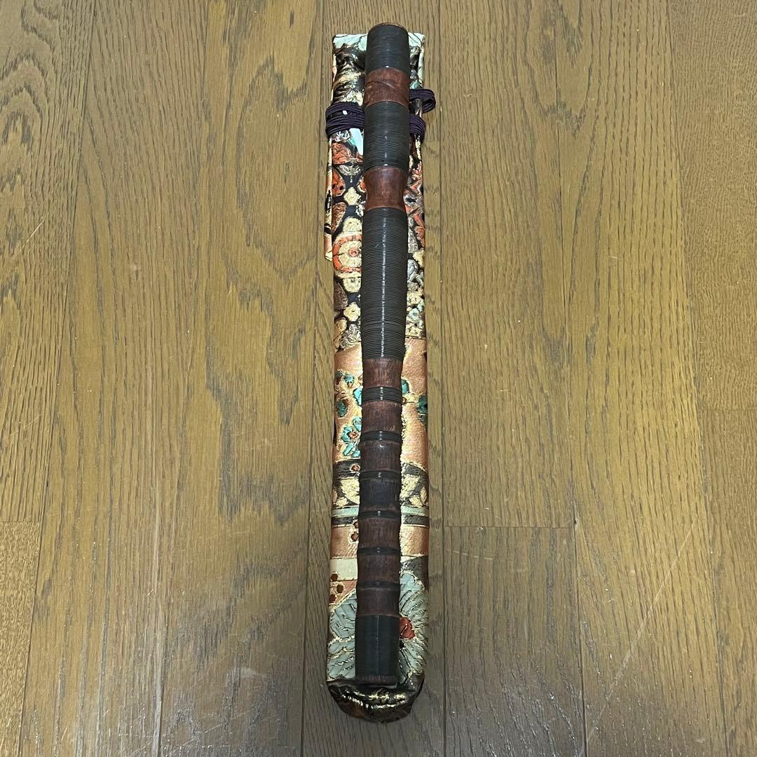 龍笛 本管 籐巻 煤竹 ※専用笛袋付
