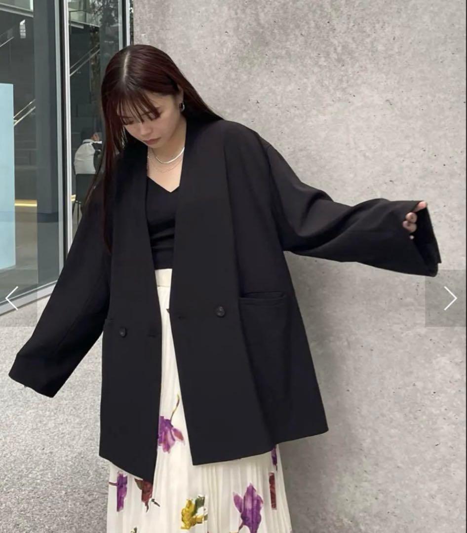 ジャケット・アウター AMERI VINTAGE SMOKE FLOWER SCARF JACKET