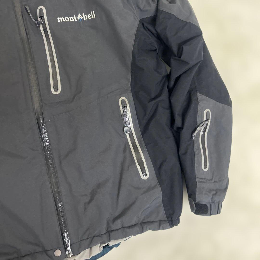 【美品】モンベル　スキーウエア　ダウンジャケット　Mサイズ　グレー　ブラック