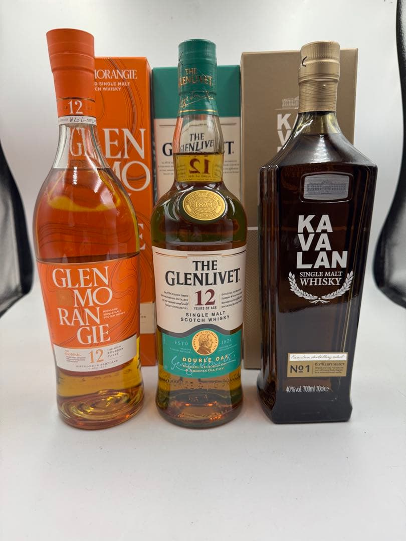 ウイスキー 3本セット　グレンモーレンジィ　グレンリベット　カバラン