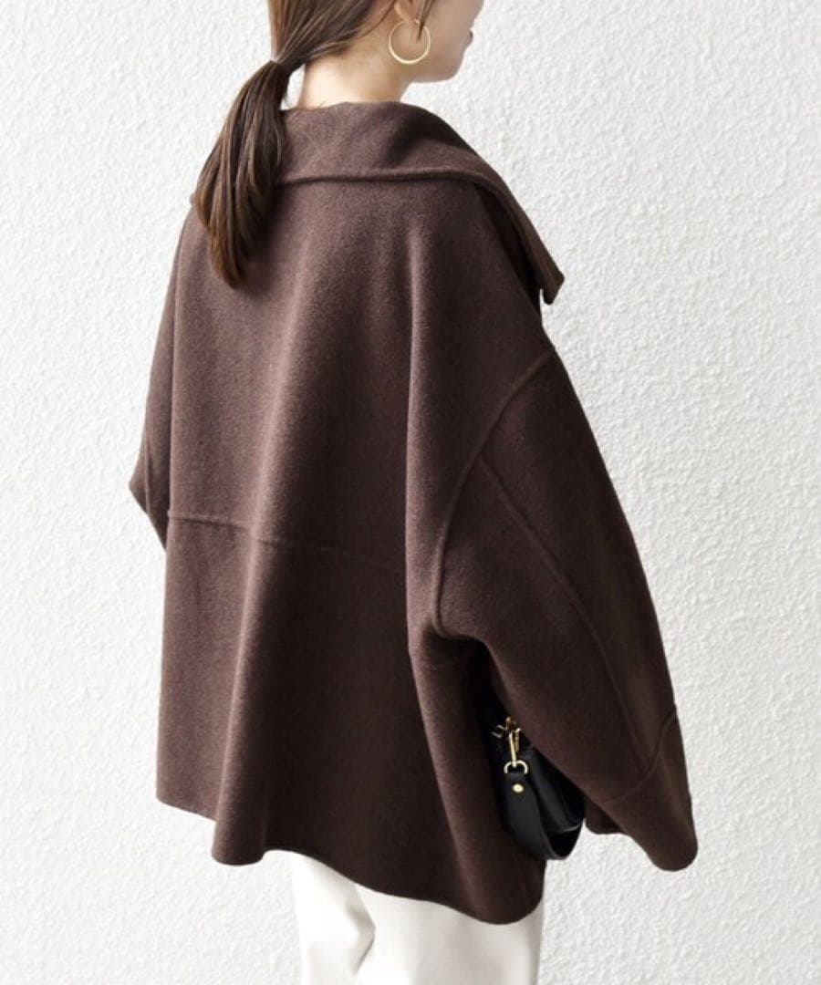 ★美品★SHIPS any【シップスエニィ】リバースタンドカラー ポンチョコート