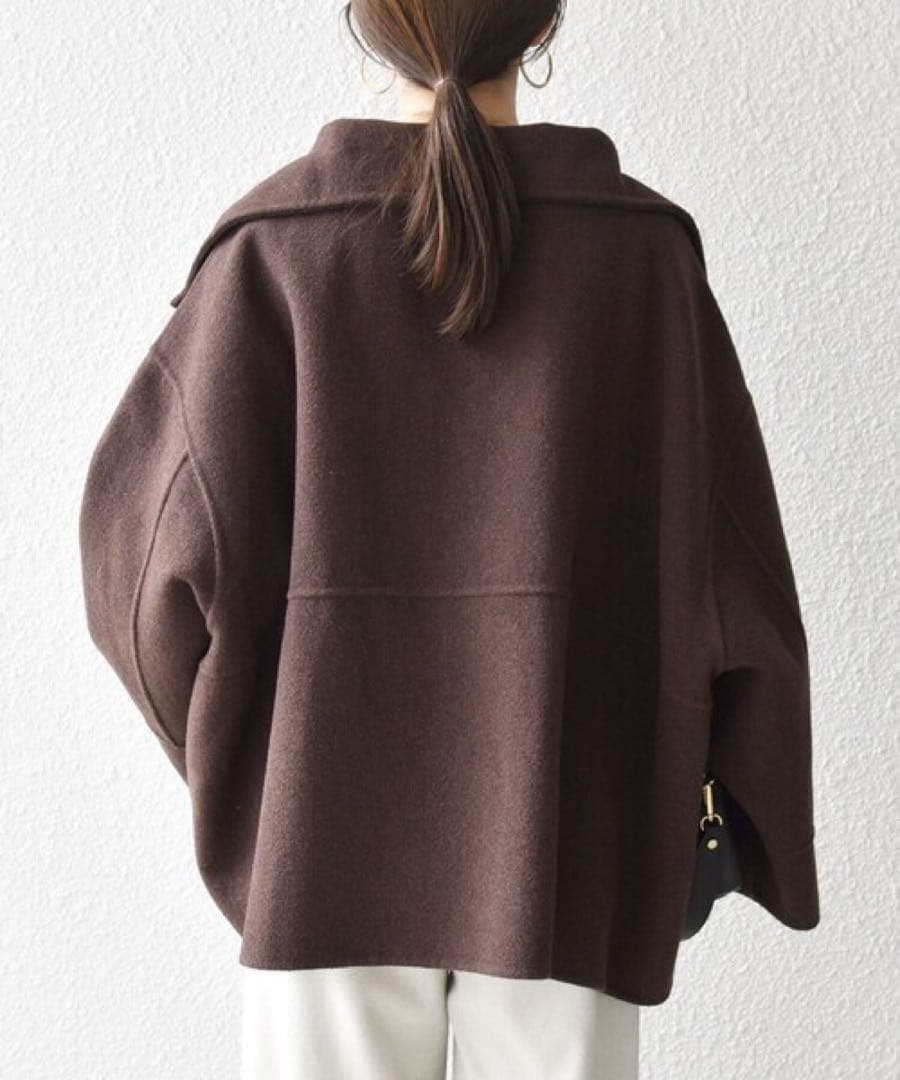 ★美品★SHIPS any【シップスエニィ】リバースタンドカラー ポンチョコート