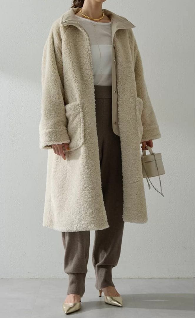 新品未使用！Whim Gazette ボア素材 リバーシブルコート