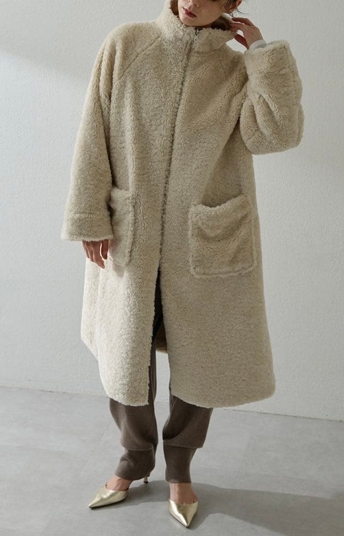 新品未使用！Whim Gazette ボア素材 リバーシブルコート