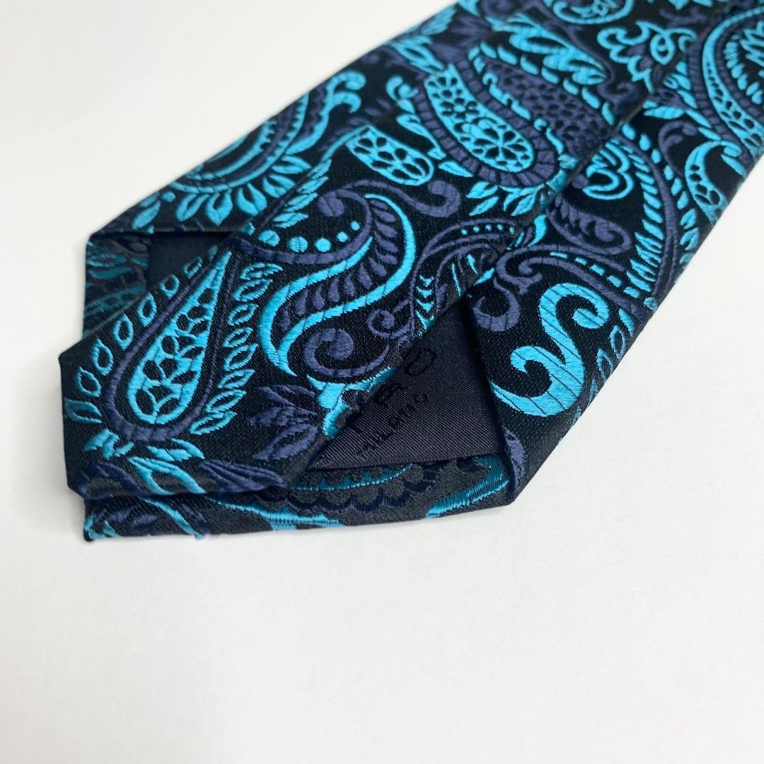 ETRO ペイズリー ボタニカル 花柄 ジャカード シルク混 ネクタイ