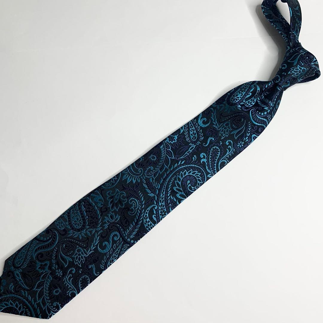 ETRO ペイズリー ボタニカル 花柄 ジャカード シルク混 ネクタイ