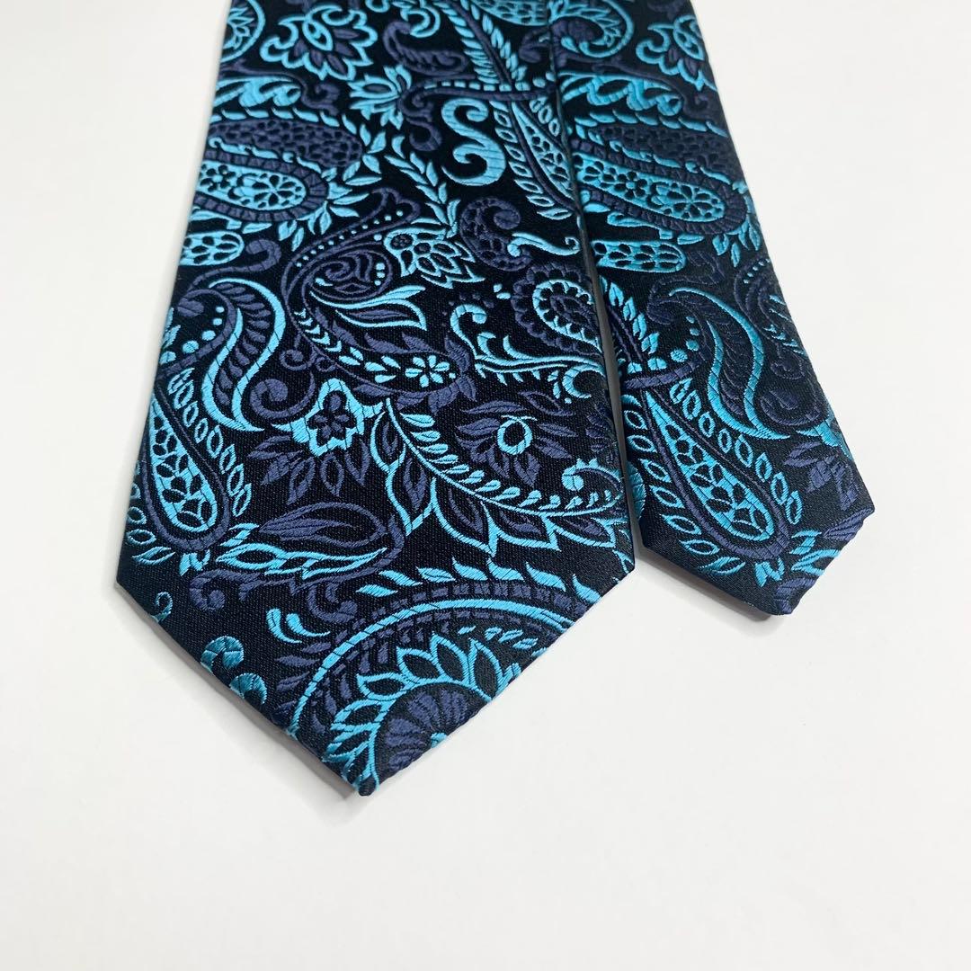 ETRO ペイズリー ボタニカル 花柄 ジャカード シルク混 ネクタイ