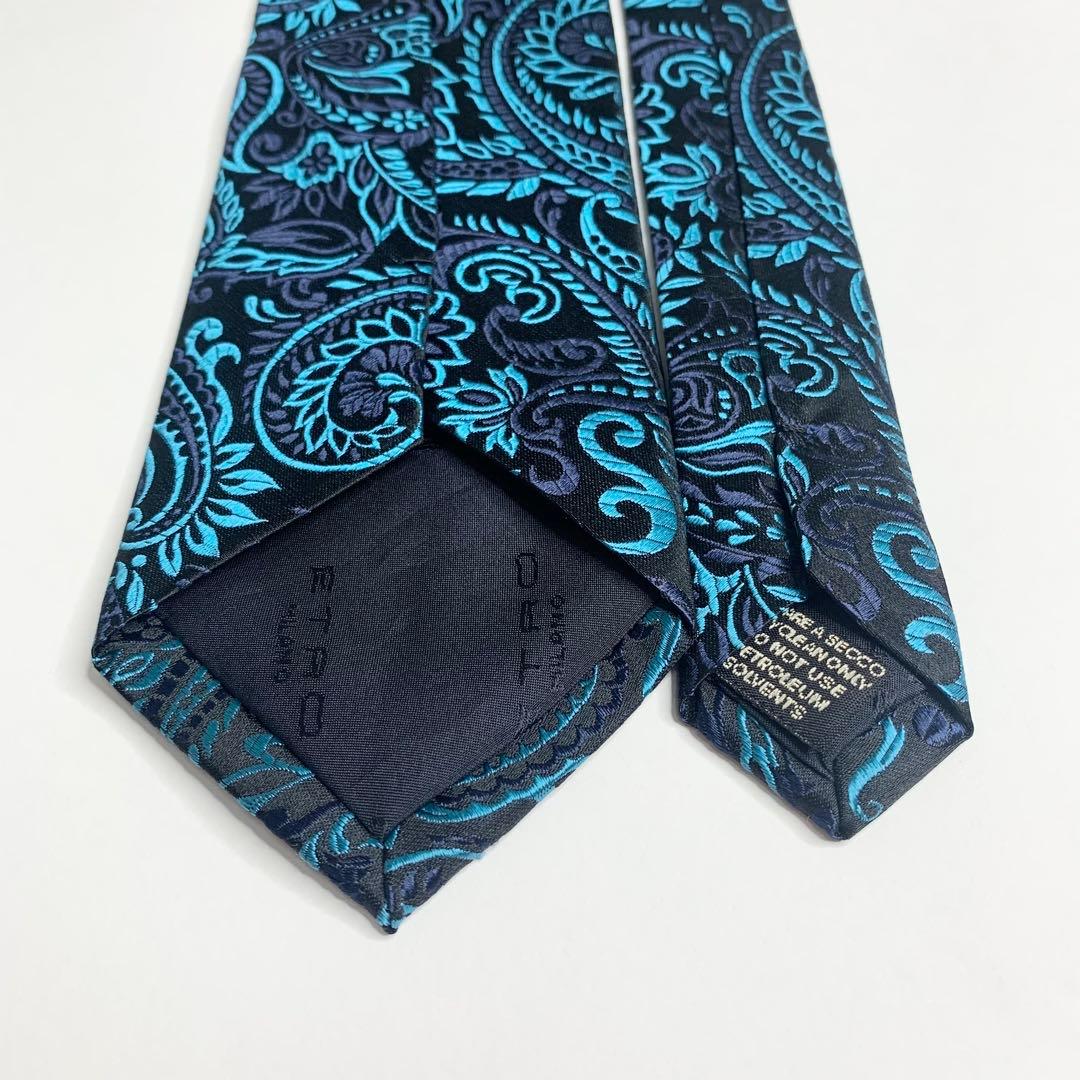ETRO ペイズリー ボタニカル 花柄 ジャカード シルク混 ネクタイ