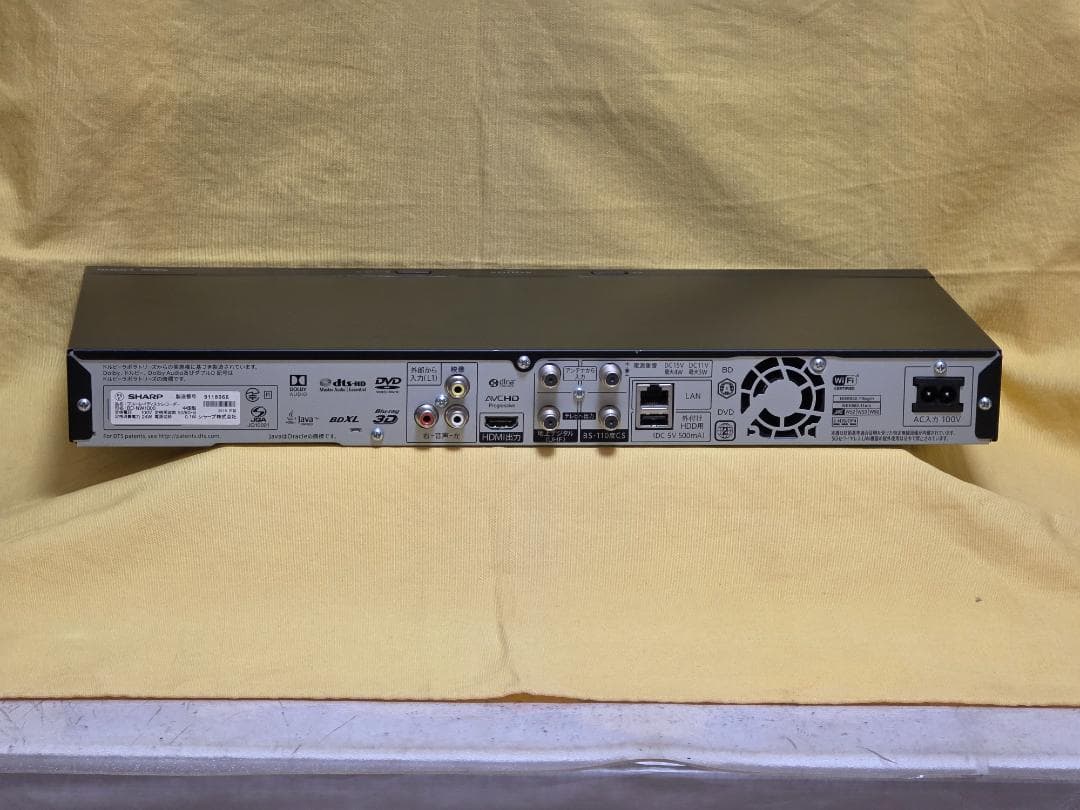 SHARP AQUOS BDレコーダー BD-NW1000　2016年製 稼働品