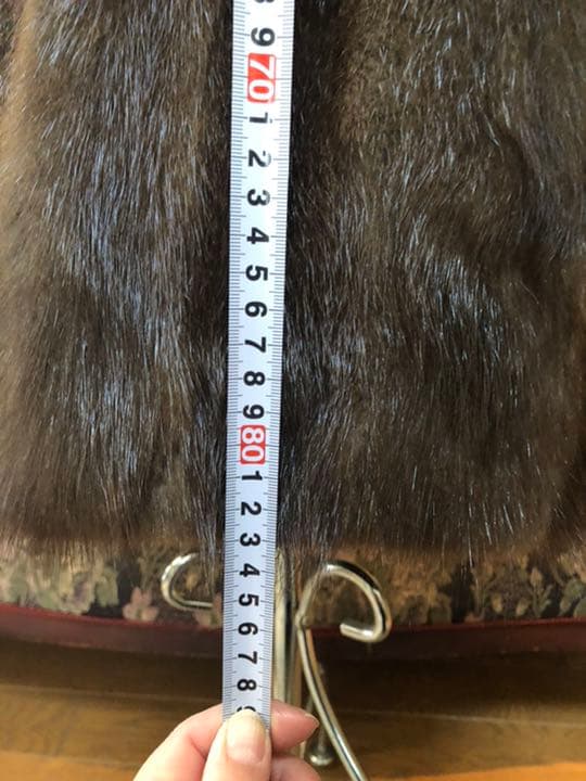 ミンク　白いライン入りコート　毛皮