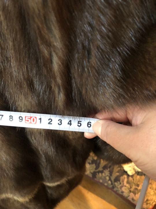 ミンク　白いライン入りコート　毛皮