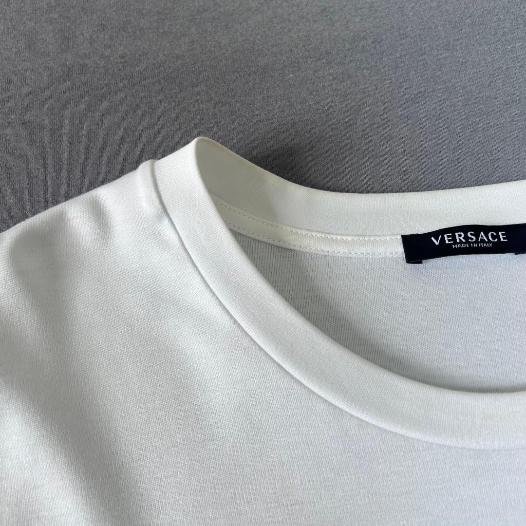 VERSACE セーフティピン ノットディテール クロップドTシャツ　38サイズ