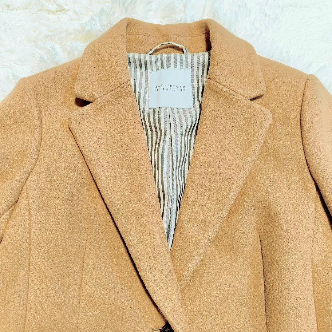 極美品✨マッキントッシュフィロソフィー チェスターコート 裏地ストライプ 近年