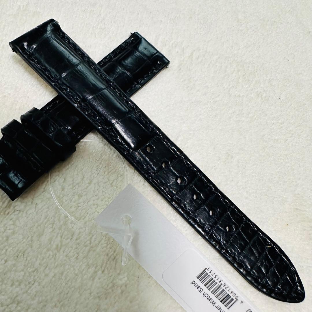 1003#18mm-16mmブラック★スイス製★本物クロコダイル腕時計用ベルト