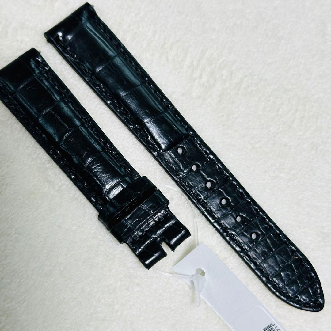 1003#18mm-16mmブラック★スイス製★本物クロコダイル腕時計用ベルト