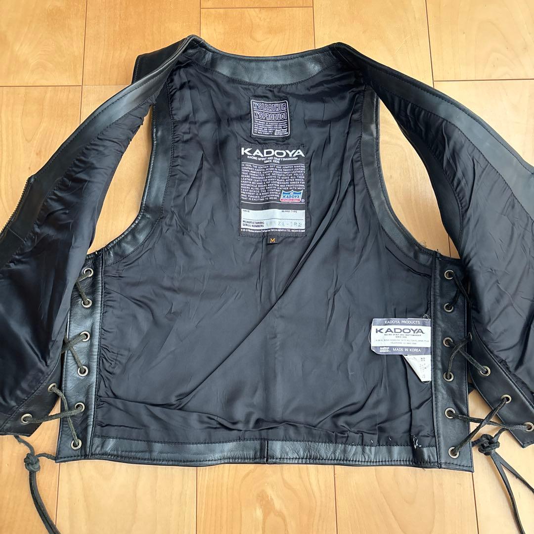 KADOYA ブラックレザー ベスト M