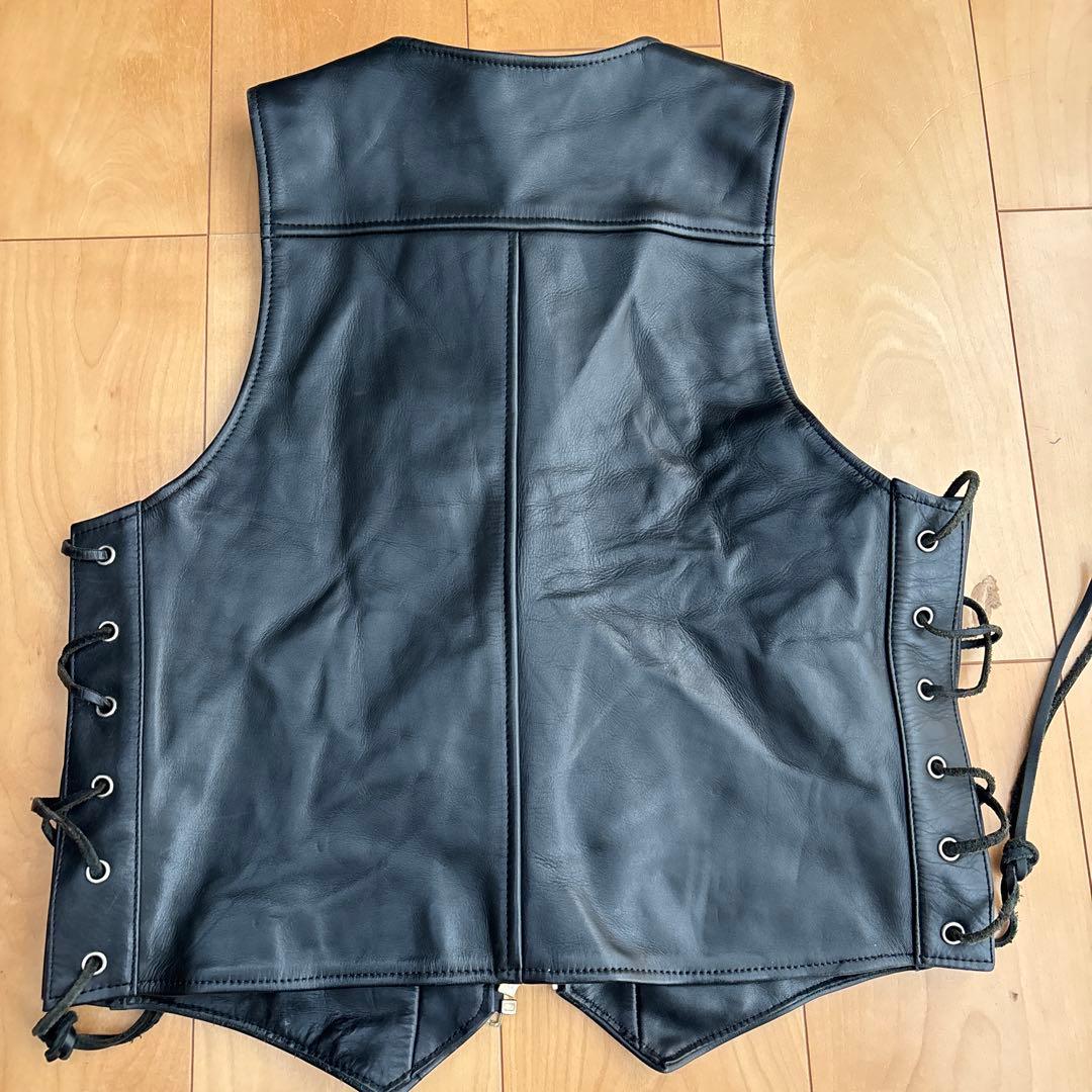 KADOYA ブラックレザー ベスト M