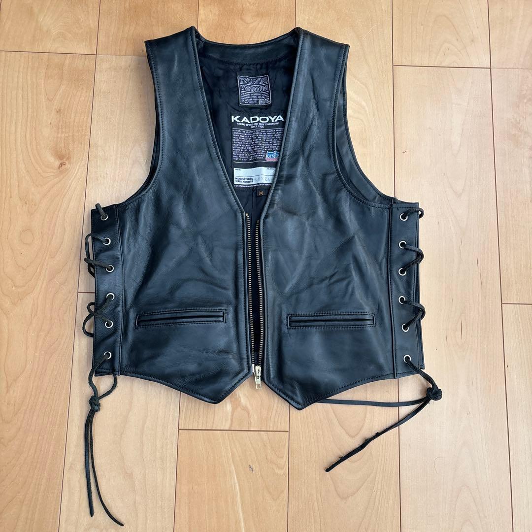 KADOYA ブラックレザー ベスト M