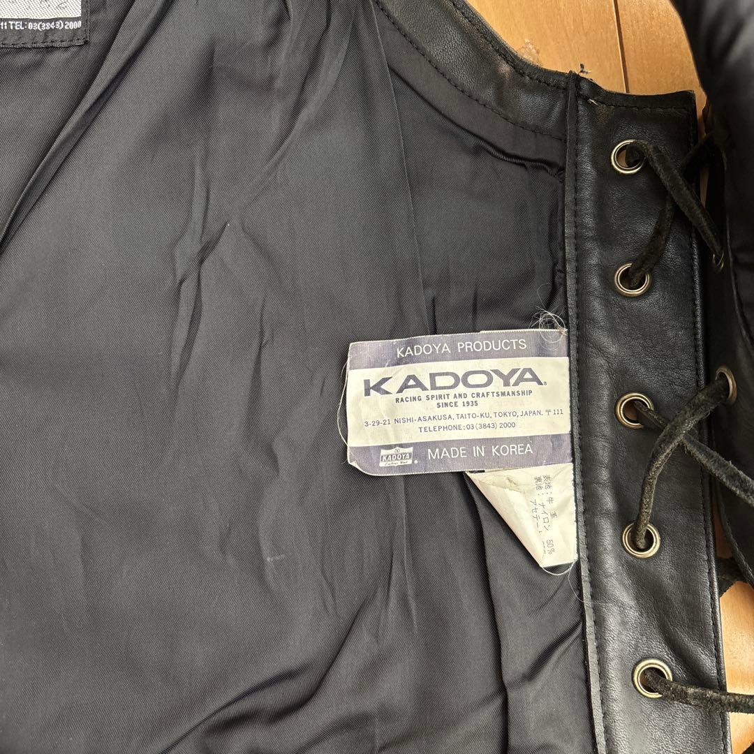 KADOYA ブラックレザー ベスト M