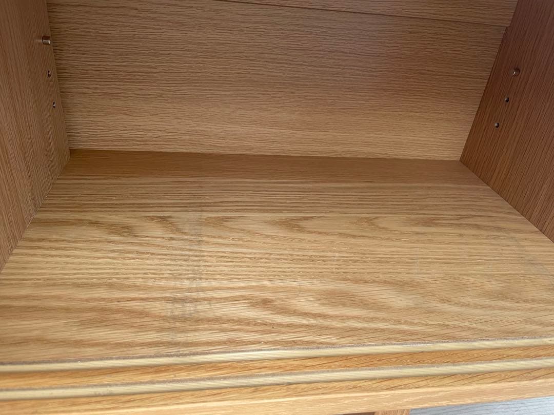 【送料込】　無印良品　廃番　オーク材ＡＶラック薄型（引戸）・幅１５０ｃｍ