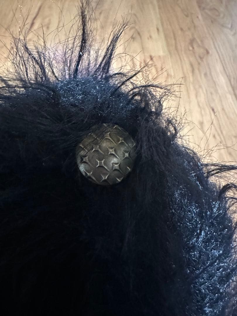 サグクラブ　ファー素材 黒 ニット帽