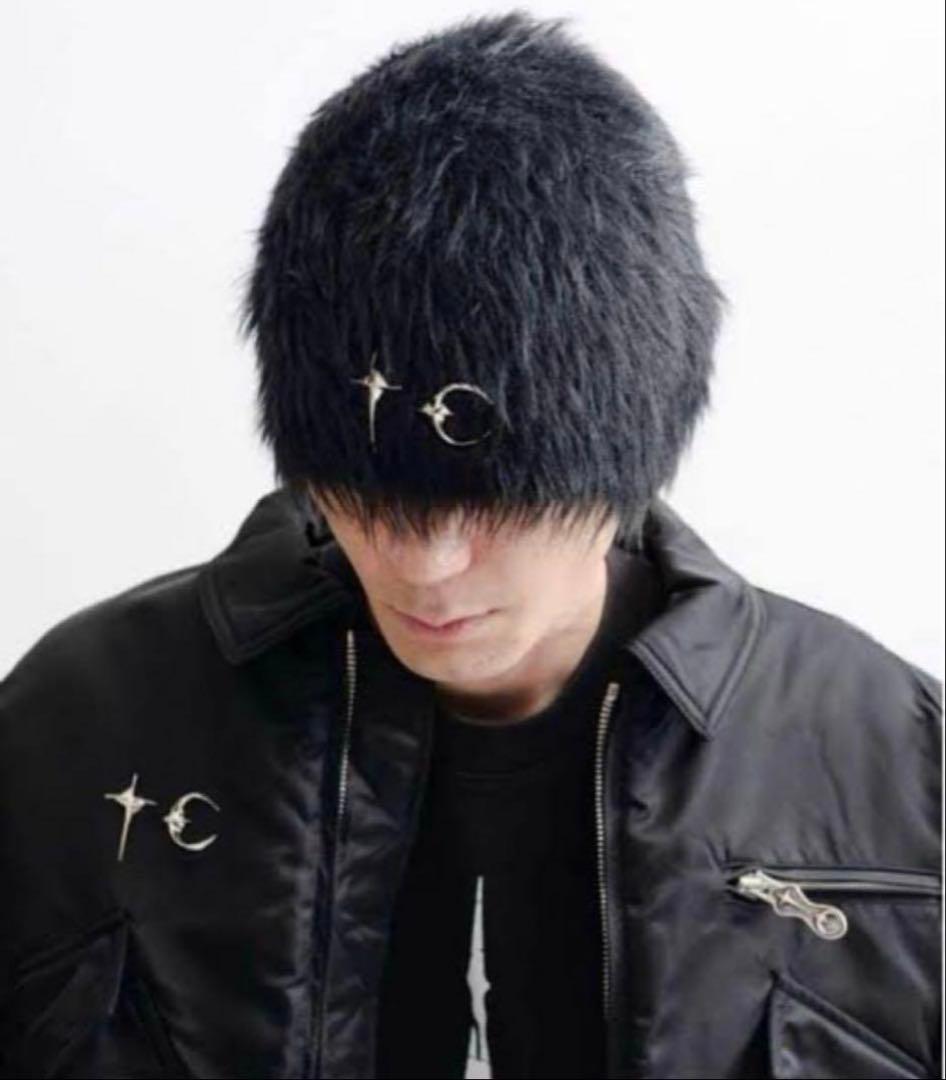 サグクラブ　ファー素材 黒 ニット帽