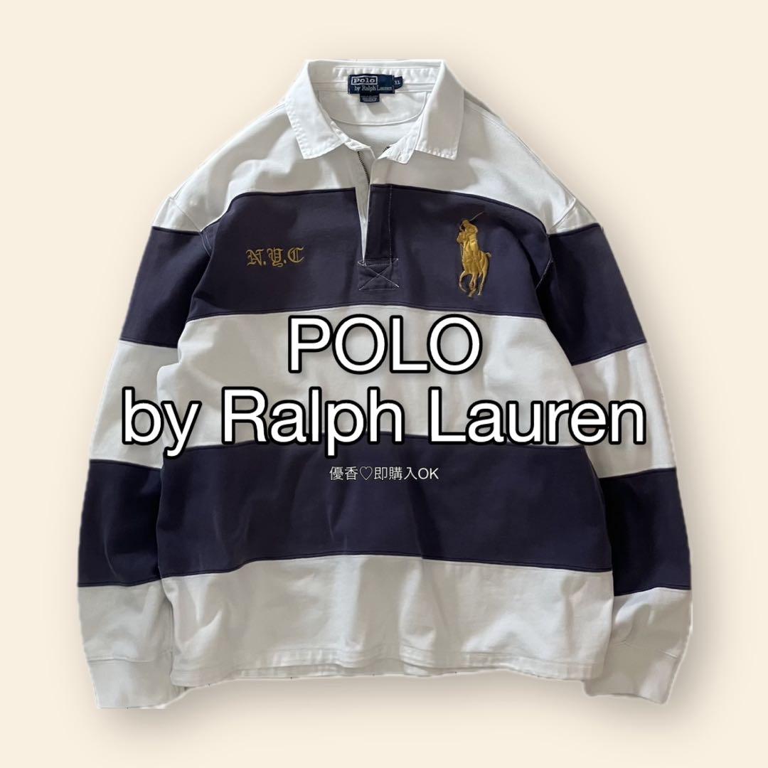レア 90s NYC限定 ポロバイラルフローレン ラガーシャツ ビッグポニー