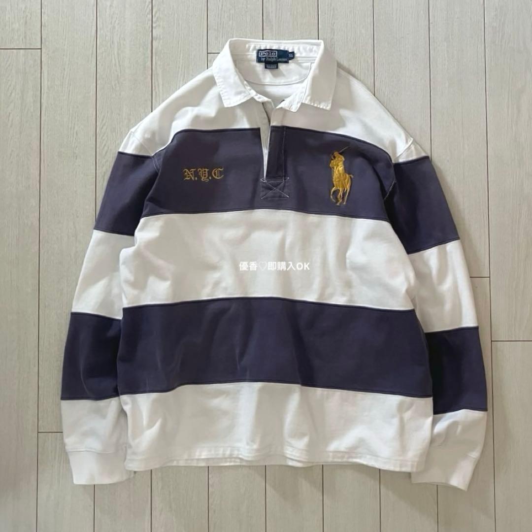 レア 90s NYC限定 ポロバイラルフローレン ラガーシャツ ビッグポニー