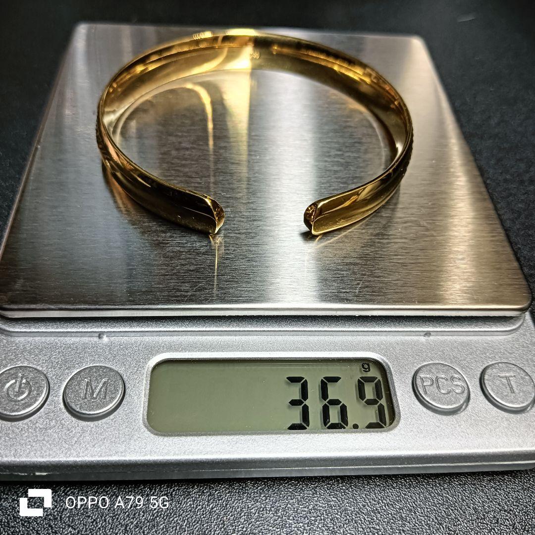 中東ドバイ高級感花24金gpゴールド　バングル調節可能999ゴールド