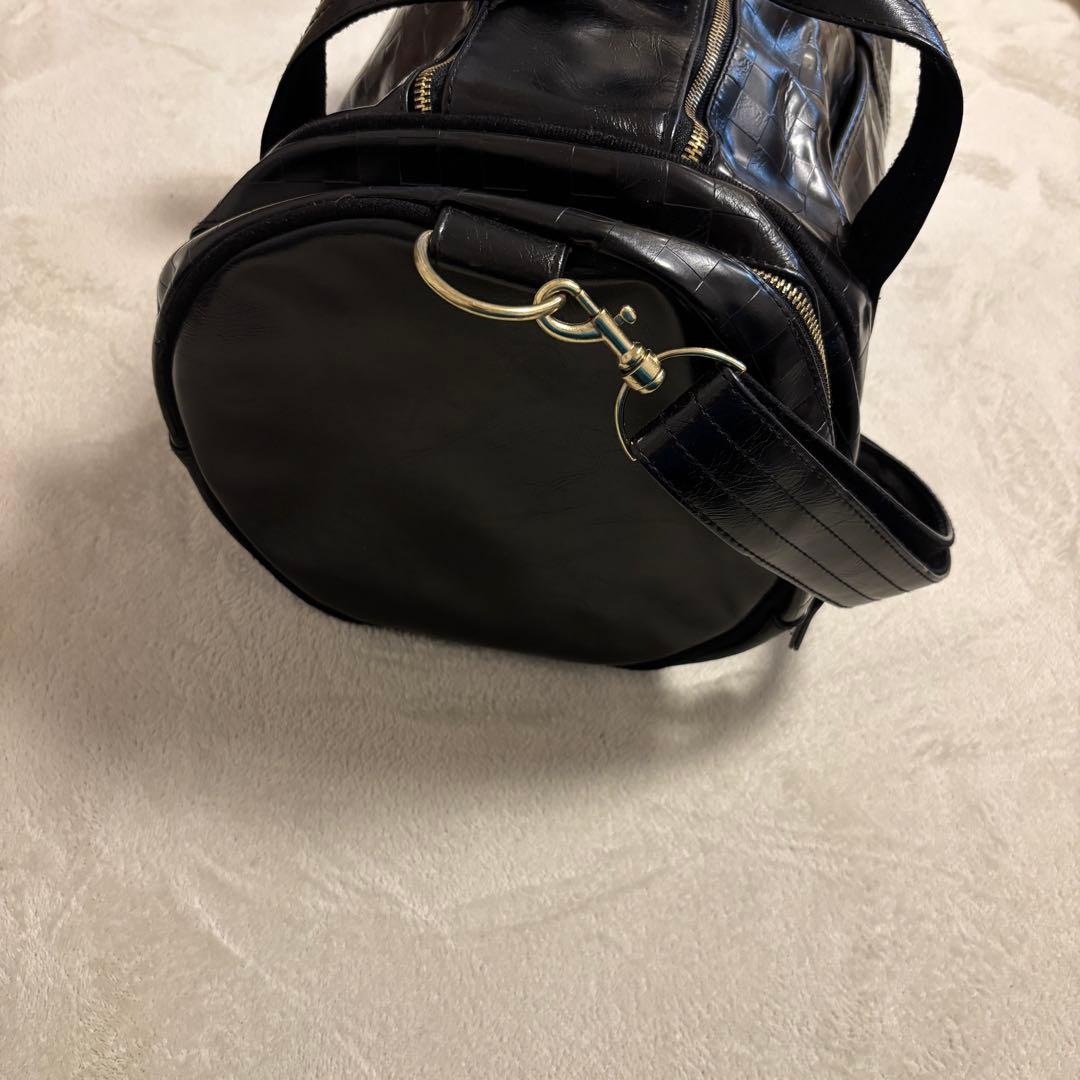 フレッドペリー　ボストンバッグ　黒　ドラムバッグ