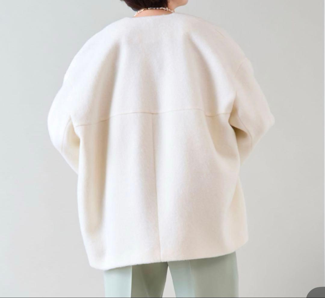 美品　martinique マルティニークノーカラーショートコート