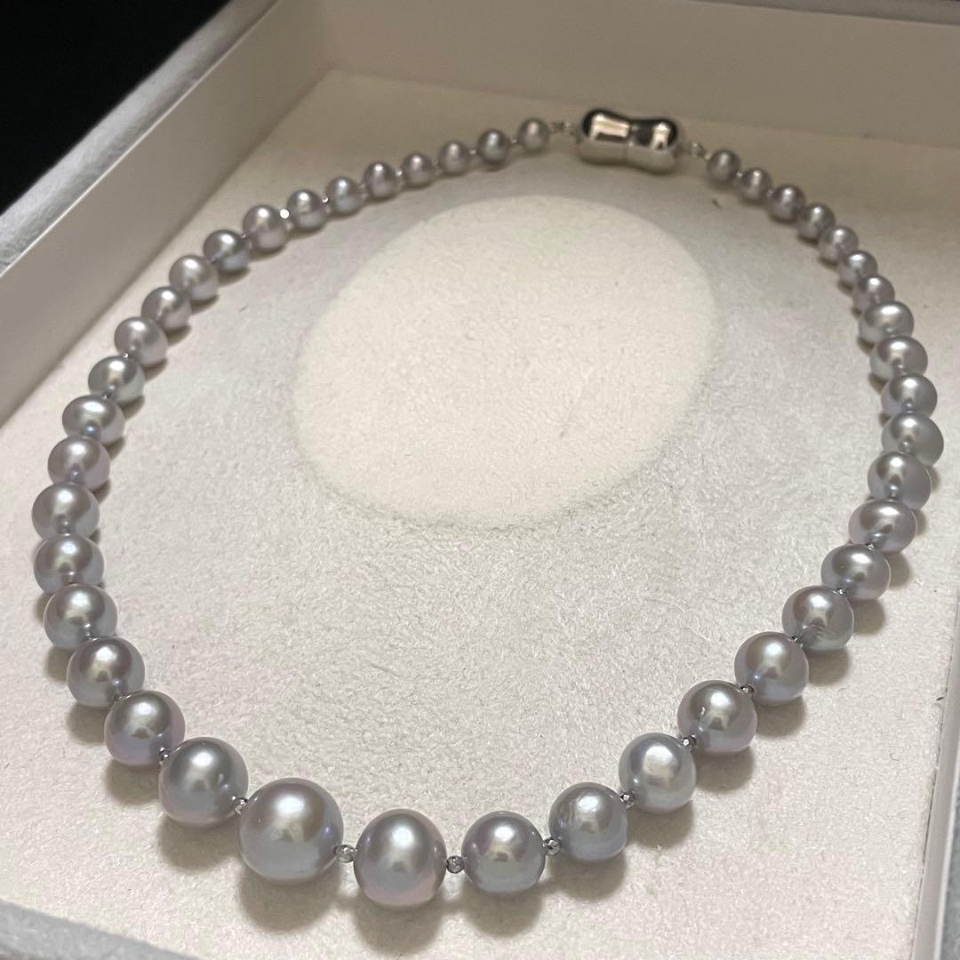 【超大珠✨本真珠】 デザインネックレス 6.5-12.0 パール グラデーション