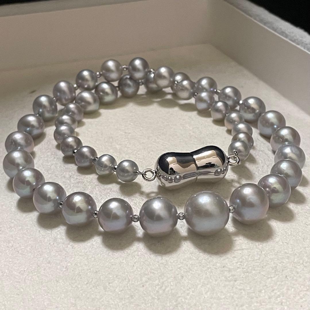 【超大珠✨本真珠】 デザインネックレス 6.5-12.0 パール グラデーション