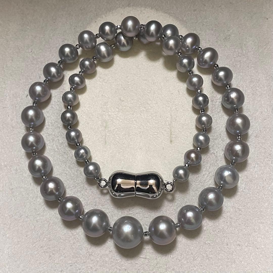 【超大珠✨本真珠】 デザインネックレス 6.5-12.0 パール グラデーション