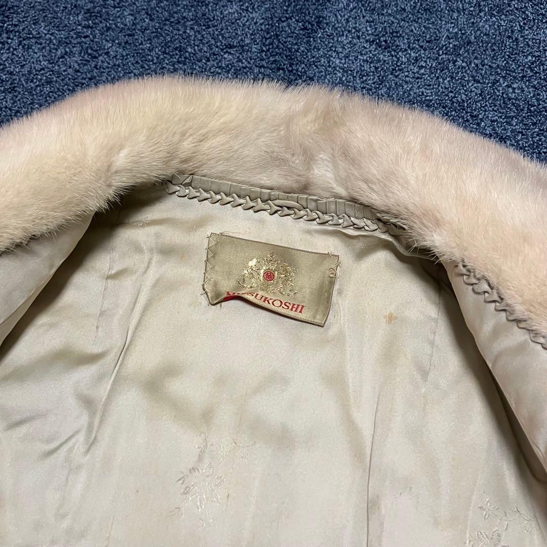 【超高級】三越　150万　ミンク革　毛皮リアルファーコート【希少】