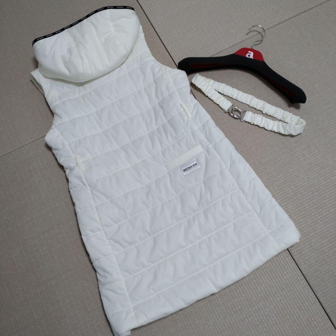 archivio フード付きダウンベスト 38 ホワイト